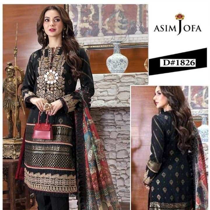 Ladies Unstiched Suit ( Asim Jofa)