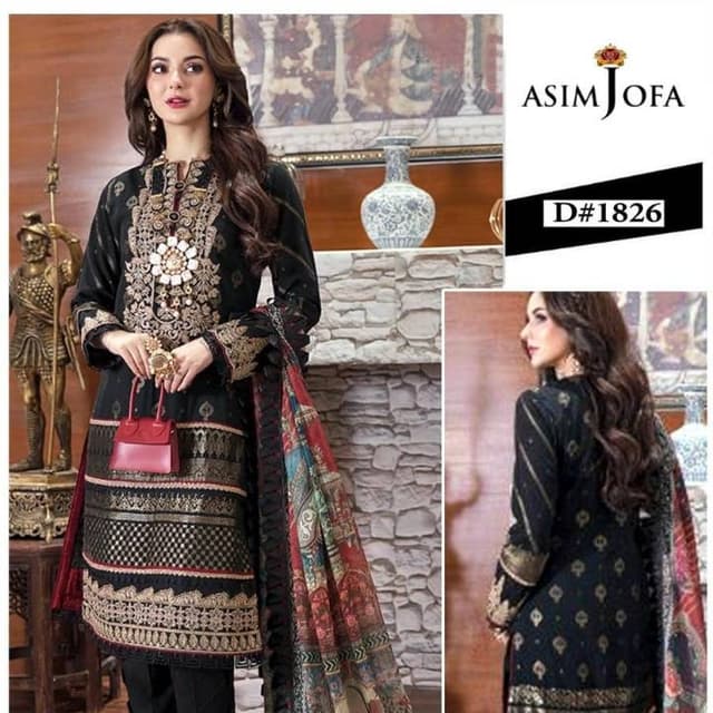 Ladies Unstiched Suit ( Asim Jofa)