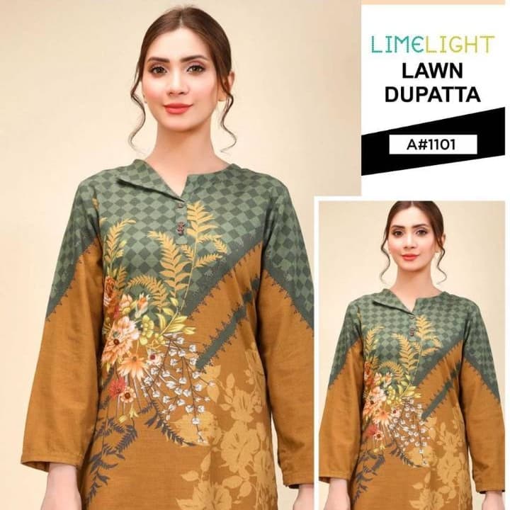 Ladies Unstiched Suit ( Lime Light )