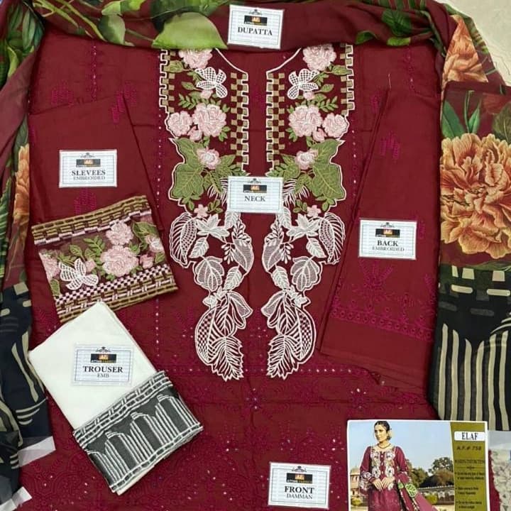 Ladies Lawn Suit ( Elaf )