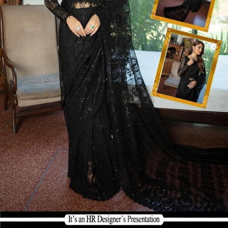 *EMAAN ADEEL Wedding Collection      Net Dashing  Saree