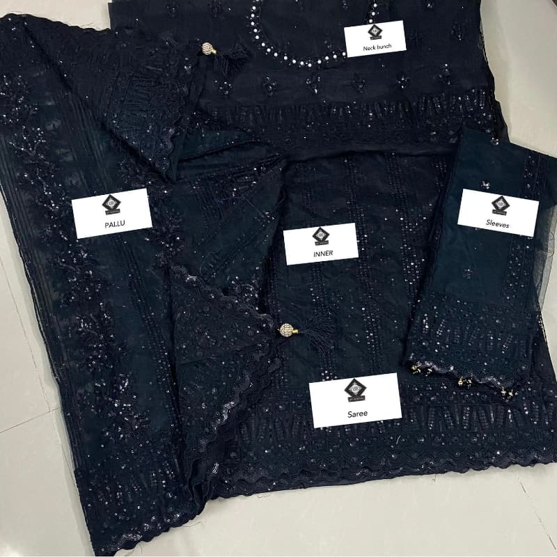 *EMAAN ADEEL Wedding Collection      Net Dashing  Saree