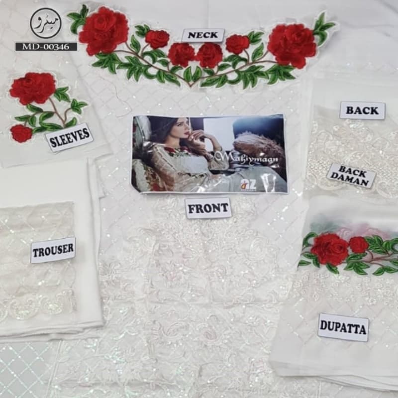 Mahiyaman bridal chiffon embroidery suit