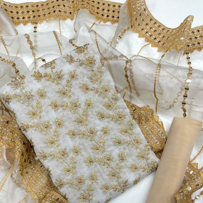 krinkal chaifoon embroidered with beeds