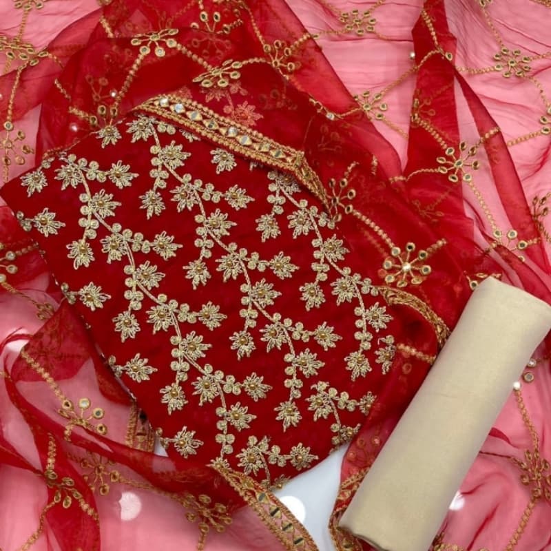 krinkal chaifoon embroidered with beeds