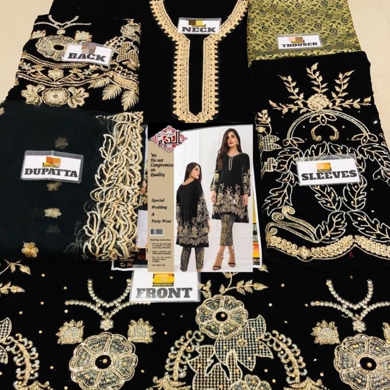 TEENA DURANI*  *FABRIC* (SHIRT).....VELVET (DUPATTA)....NET (TROUSER)....JA