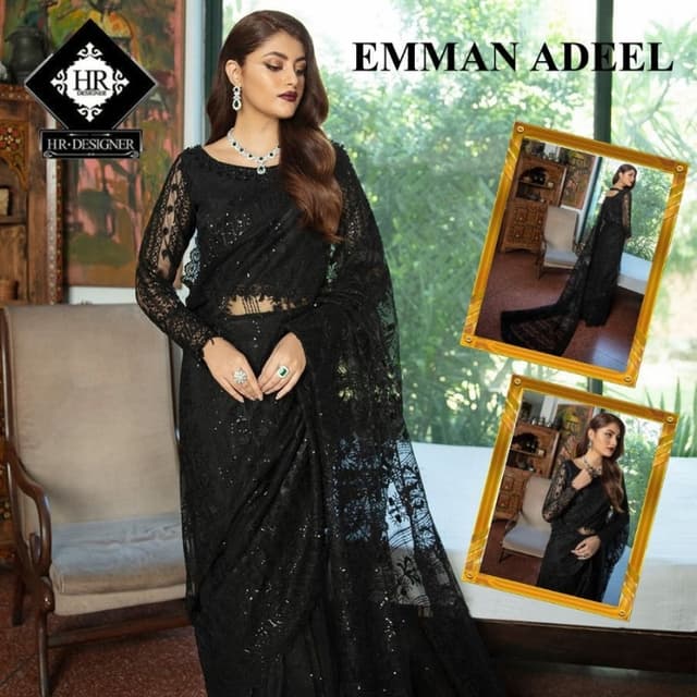 *EMAAN ADEEL Wedding Collection Net Dashing Saree